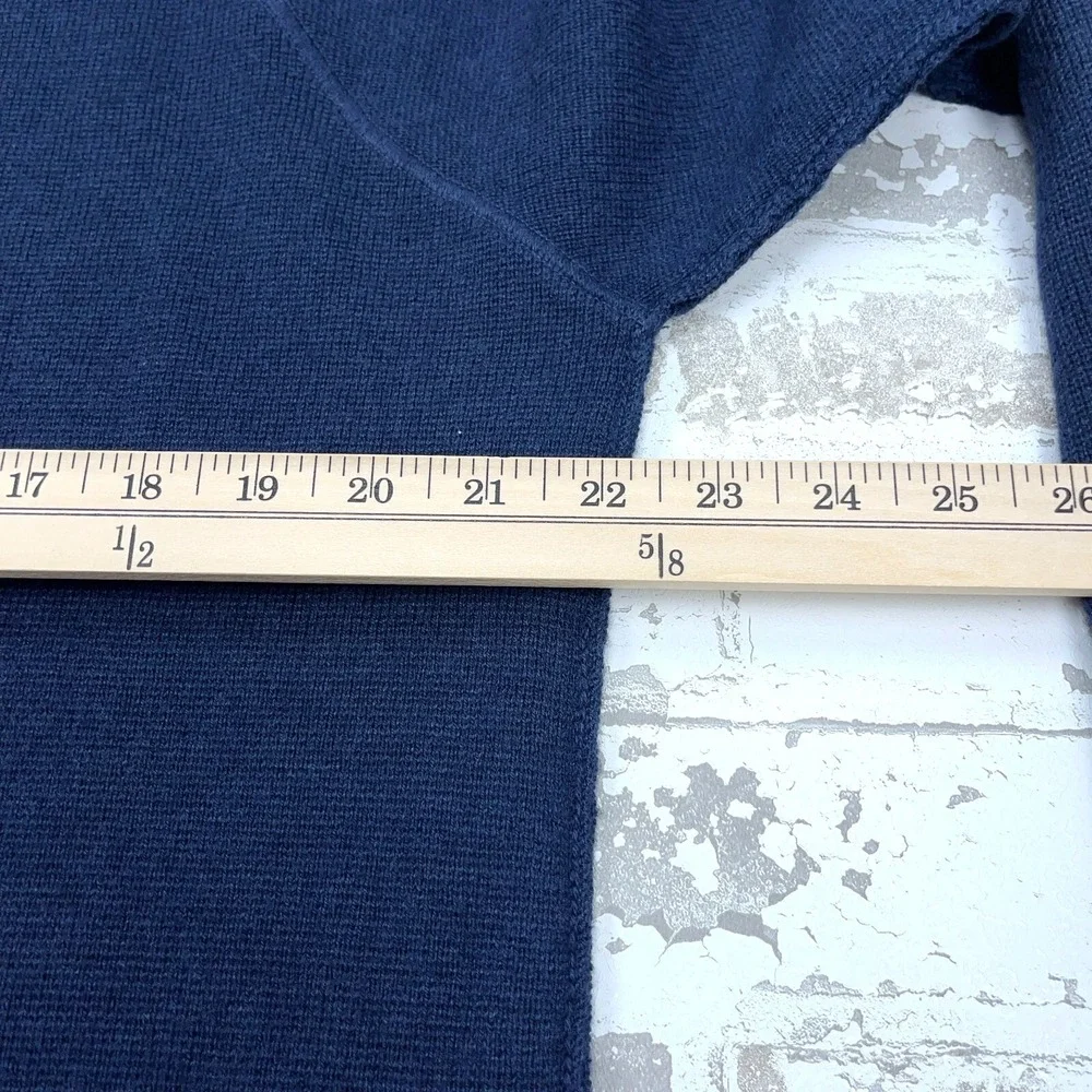 North Face Sweater Men Medium Blue Pullover Quarter Zip Micro‎ Fleece Lined Navy